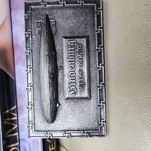 Vintage 1976 Bergamot Brass Works commemorative Hindenburg pewter belt buckle